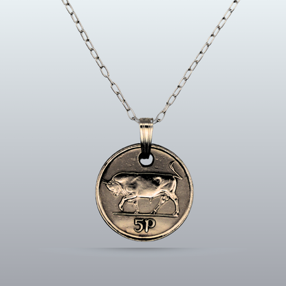 Irish Bull Coin Pendant