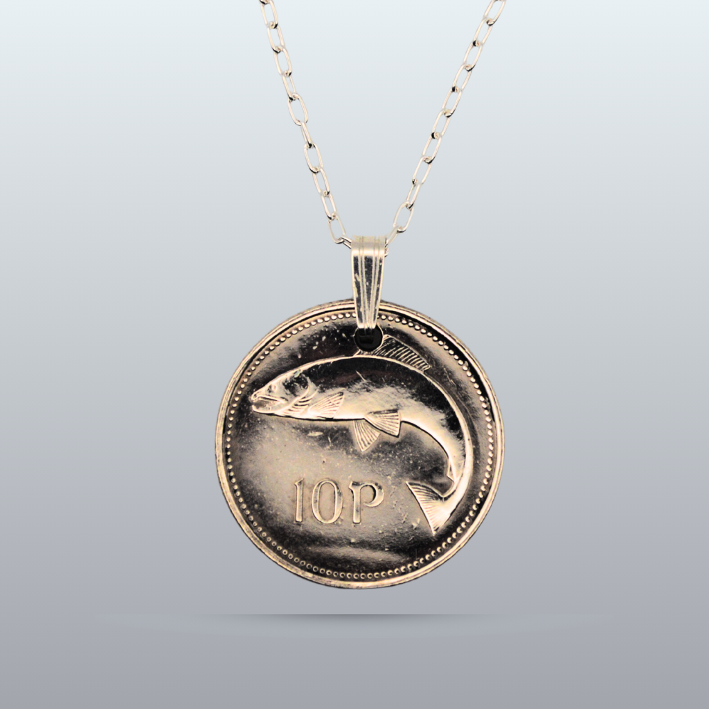 Irish Salmon Coin Pendant