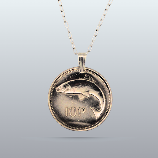 Irish Salmon Coin Pendant