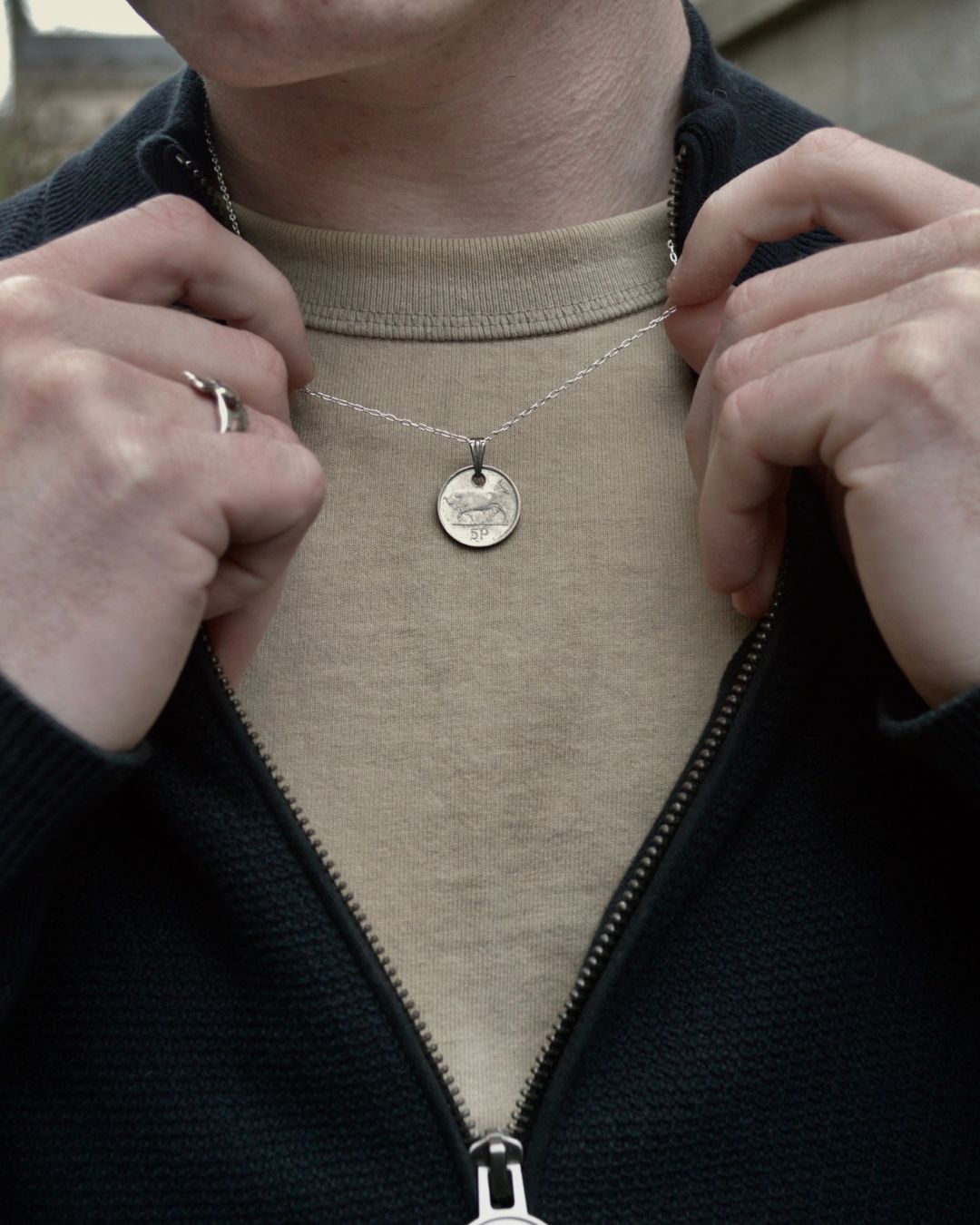 Customer wearing the mini bull