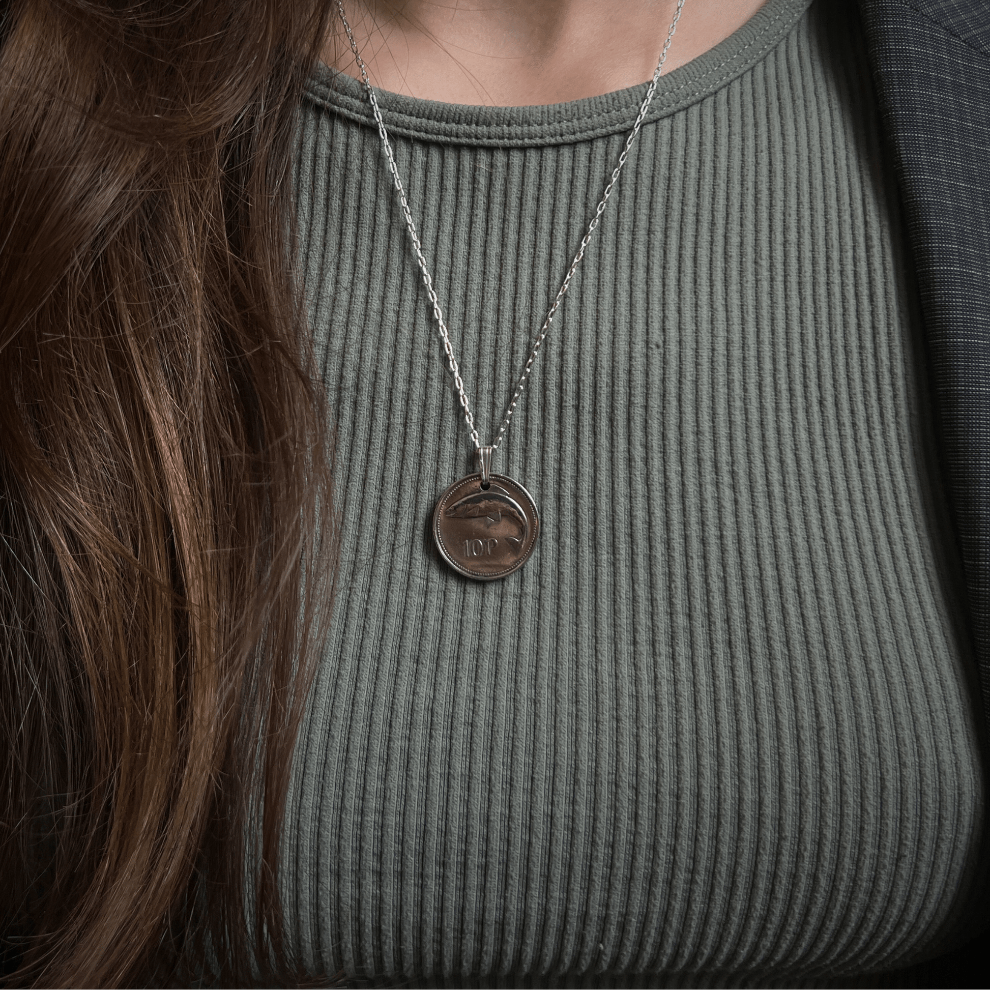 Irish Salmon Coin Pendant - Gallaghers GiftsPendant