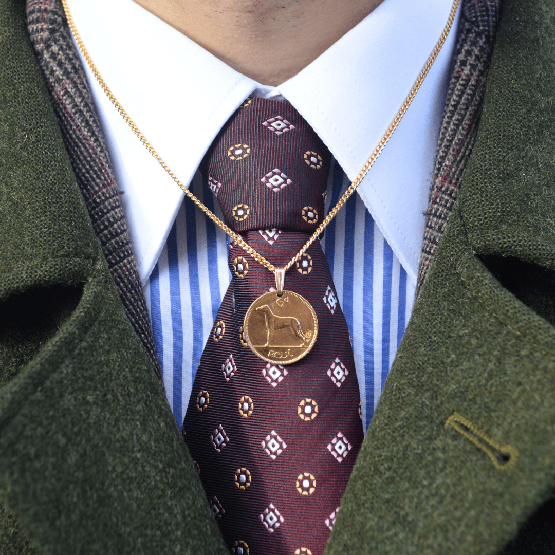 Irish Wolfhound Coin Pendant - Gallaghers Gifts