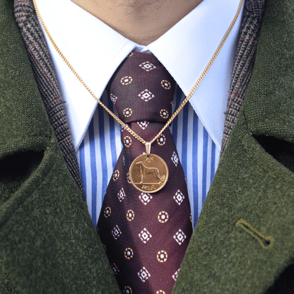 Irish Wolfhound Coin Pendant - Gallaghers Gifts