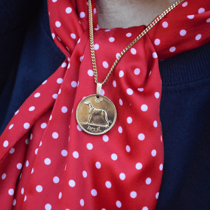 Irish Wolfhound Coin Pendant - Gallaghers Gifts
