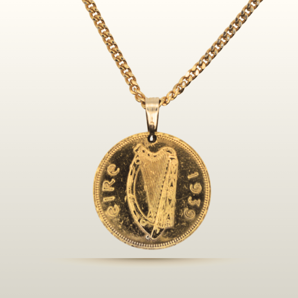 Irish Wolfhound Coin Pendant - Gallaghers Gifts