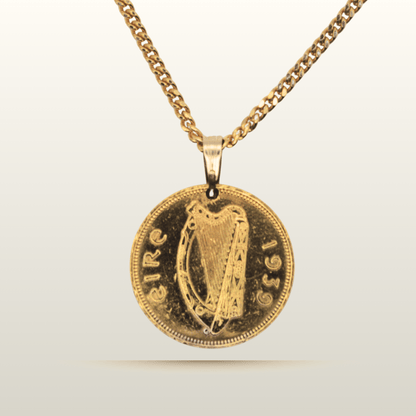 Irish Wolfhound Coin Pendant - Gallaghers Gifts