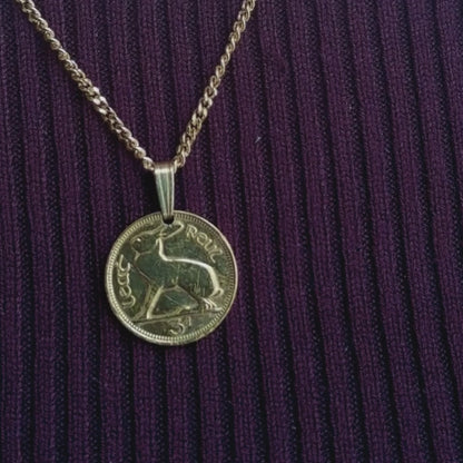 Irish Hare Coin Pendant